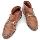 【スプリングセール】グッチ ローファーブーツ シューズ 靴 ♯35 ホースビット ブラウン×ゴールド レザー GUCCI 【グッチ】 A1394S 【中古】