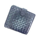 【春の大感謝祭 30％OFF】ボッテガ ヴェネタ Wホック財布 イントレチャート ブラック BOTTEGA VENETA ホックサイフ ホック財布 財布 サイフ 財布 ユニセックス 小物 【ボッテガ・ヴェネタ】 B502 【中古】