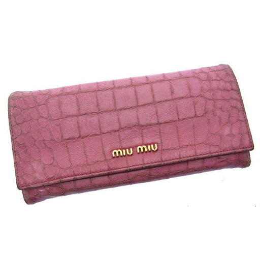 【スーパーセール】ミュウミュウ 長財布 ファスナー 二つ折り ロゴ入リ クロコダイル調 ピンク×ゴールド miumiu 長サイフ サイフ 収納 財布 ユニセックス 小物 【ミュウミュウ】 C1655 【中古】 【スーパーセール】ミュウミュウ 長財布 ファスナー 二つ折り ロゴ入リ クロコダイル調 ピンク×ゴールド miumiu 長サイフ サイフ 収納 財布 ユニセックス 小物 【ミュウミュウ】 C1655 【中古】