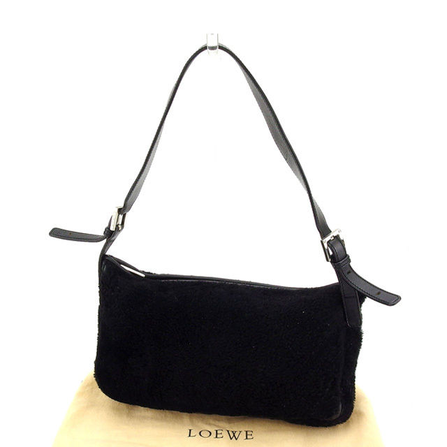 【スプリングセール30％OFF】ロエベ ショルダーバッグ ワンショルダー ムートン ブラック×シルバー LOEWE 【ロエベ】 C2032S 【中古】