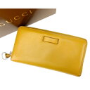 【スプリングセール】グッチ 長財布 ラウンドファスナー イエロー GUCCI 【グッチ】 D1121S 【中古】