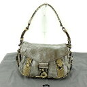 【スプリングセール】ミュウミュウ ハンドバッグ ワンショルダー パイソン シルバー レザー miu miu 【ミュウミュウ】 E1082S 【中古】