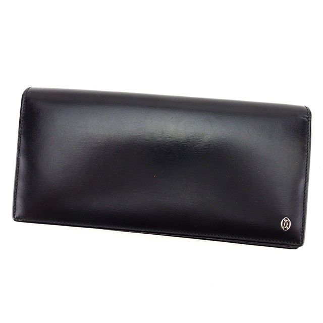 【スプリングセール】【中古】 カルティエ ジップ長財布 長財布 二つ折り財布 財布 ブラック レザー Cartier 長サイフ 財布 サイフ 収納 財布 ユニセックス 小物 【カルティエ】 H499
