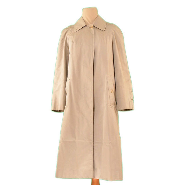【スプリングセール】バーバリー コート ロング シングル ステンカラー ライトカーキ C100%(裏地)C100% BURBERRY 【バーバリー】 L1038S 【中古】