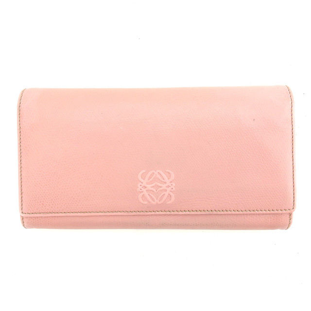 【スプリングセール】ロエベ 長財布 ファスナー付き長財布 ピンク LOEWE 【ロエベ】 L689S 【中古】