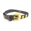 【スプリングセール】サルヴァトーレ フェラガモ ベルト ヴァラ金具 ダークブラウン×ゴールド Salvatore Ferragamo 【フェラガモ】 L888S...