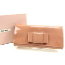 【スプリングセール】ミュウミュウ 長財布 ファスナー付き長財布 リボンモチーフ ピンク系 エナメルレザー miu miu 長サイフ サイフ 収納 財布 ユニセックス 小物 【ミュウミュウ】 L1536 【中古】(4)
