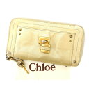 【春の大感謝祭 30％OFF】クロエ 長財布 ラウンドファスナー バティントン ゴールド Chloe 長サイフ サイフ 収納 財布 ユニセックス 小物 【クロエ】 M1269 【中古】