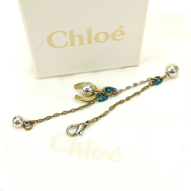 【ウィンターセール 30%OFF】クロエ ブレスレット アクセサリー ゴールド×ブルー×シルバー Chloe レディース プレゼント 贈り物 オシャレ 大人 ファッション 【クロエ】 M1313 【中古】