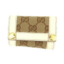 【スプリングセール】グッチ キーケース 6連キーケース GG柄 ホワイト×ベージュ GUCCI 【グッチ】 N279S 【中古】