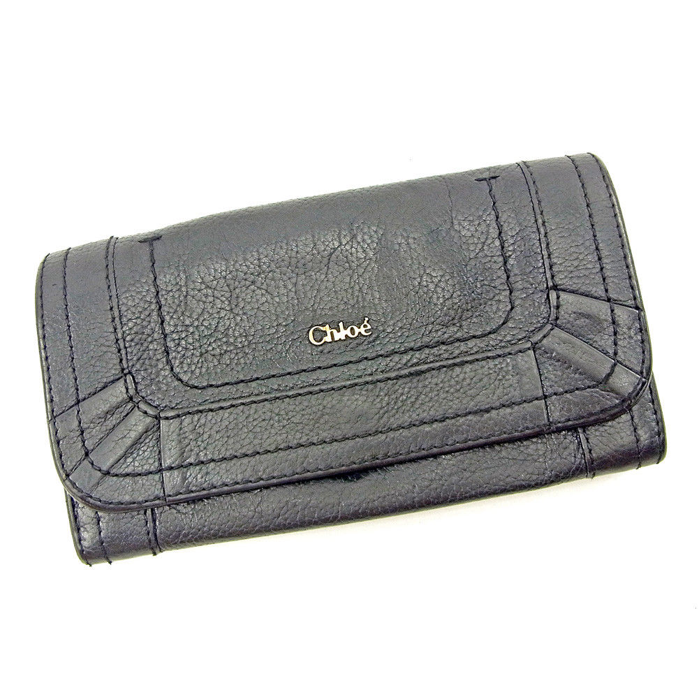 【スプリングセール30％OFF】クロエ 長財布 ファスナー付き 長財布 パラティ ブラック レザー Chloe 【クロエ】 T11356S 【中古】