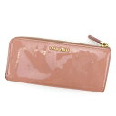 【スプリングセール】ミュウミュウ 長財布 L字ファスナー リボンモチーフ ピンク×ゴールド エナメルレザー miu miu 【ミュウミュウ】 L1221S 【中...