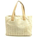 【スプリングセール】シャネル トートバッグ ショルダーバッグ トートMM ニュートラベルライン ベージュ ナイロンジャガード×カーフ CHANEL 【シャネル】...