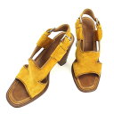 【スプリングセール】プラダ サンダル シューズ 靴 ♯36 スリングバック チャンキーヒール ベージュ×ブラウン系 スエード PRADA 【プラダ】 T870S...