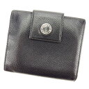 【ウィンターSALE 30%OFF】ブルガリ Wホック 財布 二つ折り 財布 ブルガリブルガリ ブラック レザー BVLGARI 【ブルガリ】 T2845S 【中古】