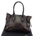 【ウィンターSALE 30%OFF】フェンディ トートバッグ トート ハンドバッグ エトニコ ダークブラウン×ブラック系 レザー FENDI 【フェンディ】 T2956S 【中古】