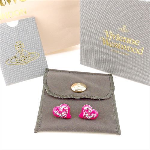 【冬SALE30%OFFクーポン】ヴィヴィアン ウエストウッド ピアス アクセサリー オーブ ピンク シルバー メタル×ラインストーン Vivienne Westwood 【ヴィヴィアン・ウエストウッド】 T5798S 【中古】