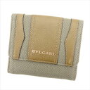 【スプリングセール】ブルガリ Wホック 財布 二つ折り 財布 グレー 灰色 キャンバス×レザー BVLGARI ホックサイフ ホック財布 財布 サイフ 財布 ユ...