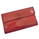 【スプリングセール】シャネル 三つ折り財布 ココマーク レッド CHANEL 【シャネル】 T12248S 【中古】