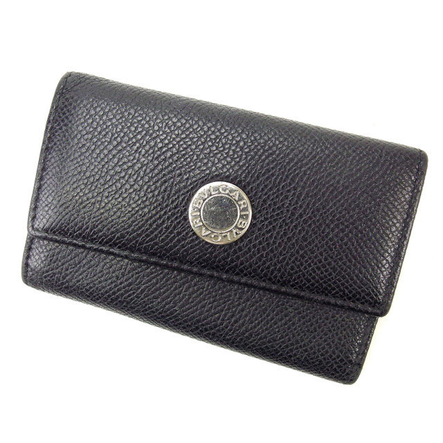 【スプリングセール30％OFF】ブルガリ キーケース 6連キーケース ブラック×シルバー BVLGARI 【ブルガリ】 T12857S 【中古】