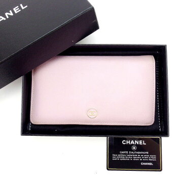 【中古】 シャネル CHANEL 長財布 ピンク レディース メンズ ユニセックス サイフ 小物 ブランド 人気 贈り物 財布 収納 在庫一掃 迅速発送 在庫処分 男性 女性 良品 夏 1点物 T11749