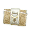 【スプリングセール】グッチ キーケース 6連キーケース アビー GGキャンバス ベージュ×シルバー×ゴールド GUCCI 【グッチ】 T11723S 【中古】