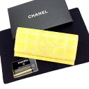 【ウィンターSALE 30%OFF】シャネル 長財布 ファスナー 二つ折り ニュートラベルライン イエロー CHANEL 【シャネル】 T13541S 【中古】