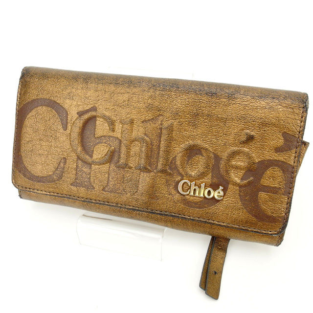 【スプリングセール30％OFF】クロエ 長財布 ゴールド Chloe 【クロエ】 T10683S 【中古】