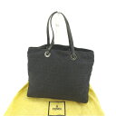 【スプリングセール30％OFF】フェンディ ハンドバッグ ミニトートバッグ ズッカ ブラック×シルバー FENDI 【フェンディ】 T13342S 【中古】