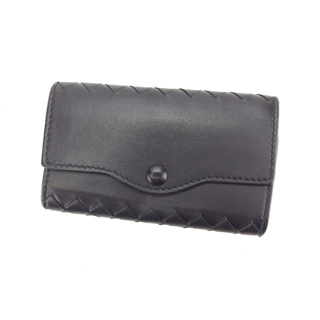 【スプリングセール】ボッテガ ヴェネタ キーケース 6連キーケース イントレチャート ブラック Bottega Veneta レディース プレゼント 贈り物 オシャレ 大人 ファッション 【ボッテガ・ヴェネタ】 T11077 【中古】