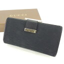 【春の大感謝祭 30％OFF】グッチ 長財布 Wホック GGキャンバス ブラック×ゴールド GUCCI 【グッチ】 T14159S 【中古】