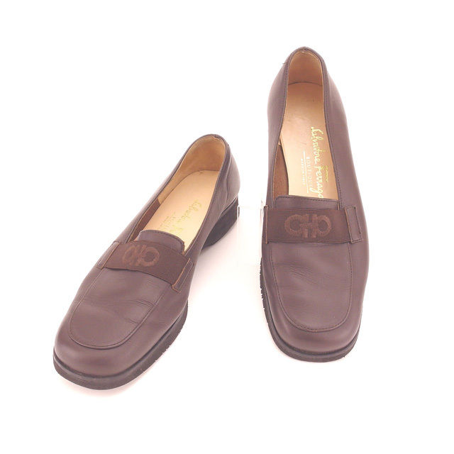 【スプリングセール30％OFF】サルヴァトーレ フェラガモ ローファー #5 12 C ガンチーニ ブラウン Salvatore Ferragamo 【フェラガモ】 T14978S 【中古】