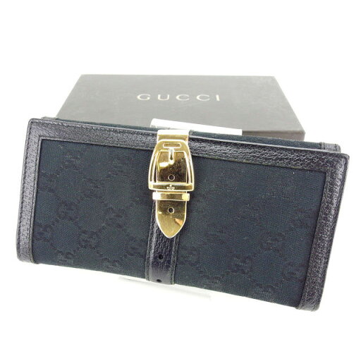 【スプリングセール】グッチ Wホック財布 長財布 GGキャンバス ブラック×ゴールド GUCCI 【グッチ】 T15665S 【中古】 【スプリングセール】グッチ Wホック財布 長財布 GGキャンバス ブラック×ゴールド GUCCI 【グッチ】 T15665S 【中古】