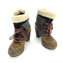 【スプリングセール】ディーゼル ブーティ #36 カーキ×ブラウン×ホワイト DIESEL 【ディーゼル】 T15477S 【中古】