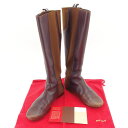 【スプリングセール】バリー ブーツ シューズ 靴 ♯36E ロング ジョッキー ブラウン×ゴールド系 BALLY 【バリー】 T13838S 【中古】