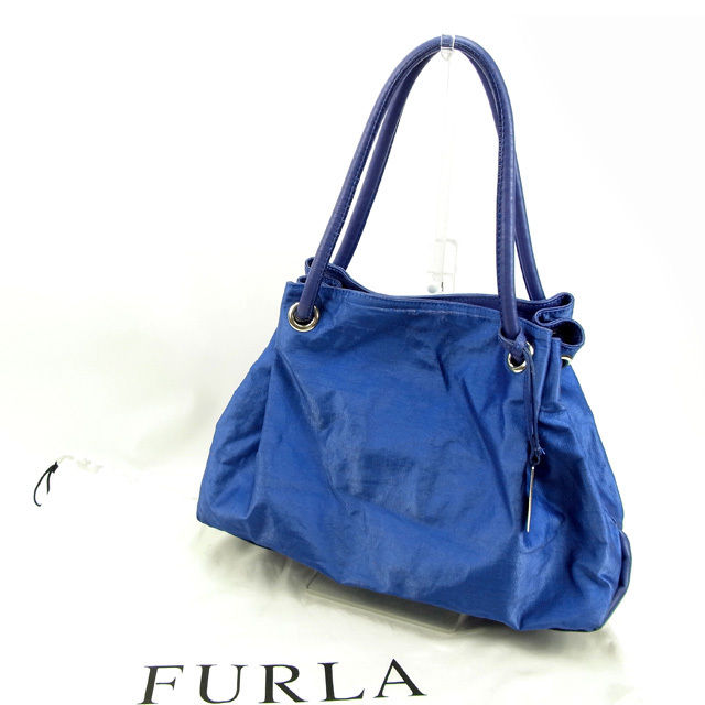 【スプリングセール30％OFF】フルラ トートバッグ ワンショルダー ブルー PVC×レザー FURLA バック 収納 ファッション バッグ 手持ちバッグ 【フルラ】 T11656 【中古】