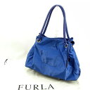 【春の大感謝祭 30％OFF】フルラ トートバッグ ワンショルダー ブルー PVC×レザー FURLA 【フルラ】 T11656S 【中古】