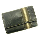 【スプリングセール】グッチ キーケース グッチシマ グリーン キャンバス×レザー Gucci 【グッチ】 T11269S 【中古】