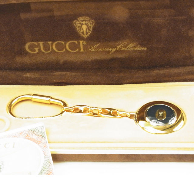 楽天ブランドデポ【スプリングセール30％OFF】グッチ キーホルダー インターロッキング ゴールド Gucci 【グッチ】 T14755S 【中古】