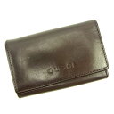 【スプリングセール】グッチ キーケース 6連キーケース ダークブラウン レザー Gucci 【グッチ】 T15313S 【中古】