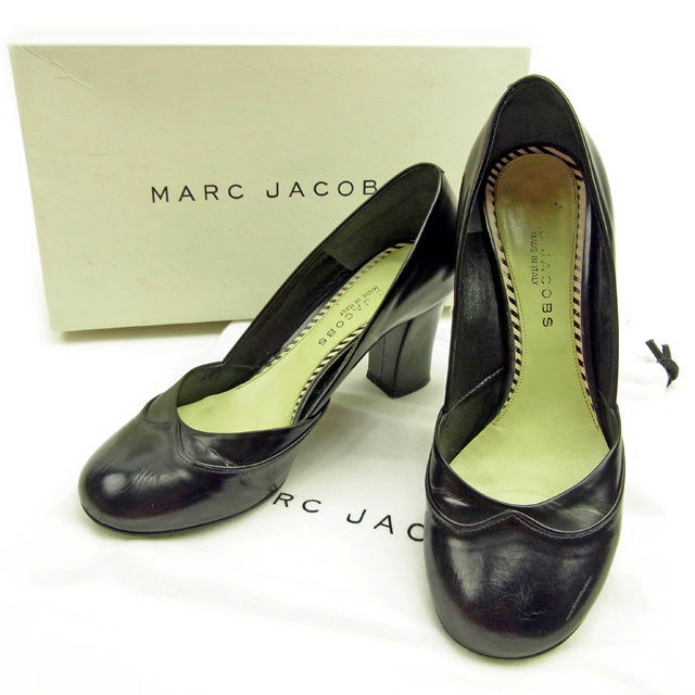 【スプリングセール30％OFF】マークジェイコブス パンプス #36 ブラック レザー MARC JACOBS 【マークジェイコブス】 C4106S 【中古】