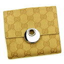 【スプリングセール】グッチ Wホック財布 GGキャンバス ベージュ×レッド キャンバス×レザー Gucci 【グッチ】 T13273S 【中古】