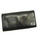 【スプリングセール】フェンディ 長財布 ファスナー付き長財布 ブラック レザー FENDI 【フェンディ】 T16369S 【中古】