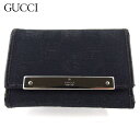 【スプリングセール】グッチ キーケース 6連キーケース レディース メンズ GGキャンバス ブラック シルバー キャンバス×レザー GUCCI 【グッチ】 T1...