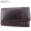 【冬SALE30%OFFクーポン】グッチ キーケース 6連キーケース レディース メンズ グッチシマ ブラウン シルバー レザー GUCCI 【グッチ】 T18326S 【中古】