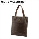 【スプリングセール】【中古】 マリオ ヴァレンティノ トートバッグ トート ショルダー バッグ レディース メンズ Vマーク ブラウン ゴールド シルバー PV...