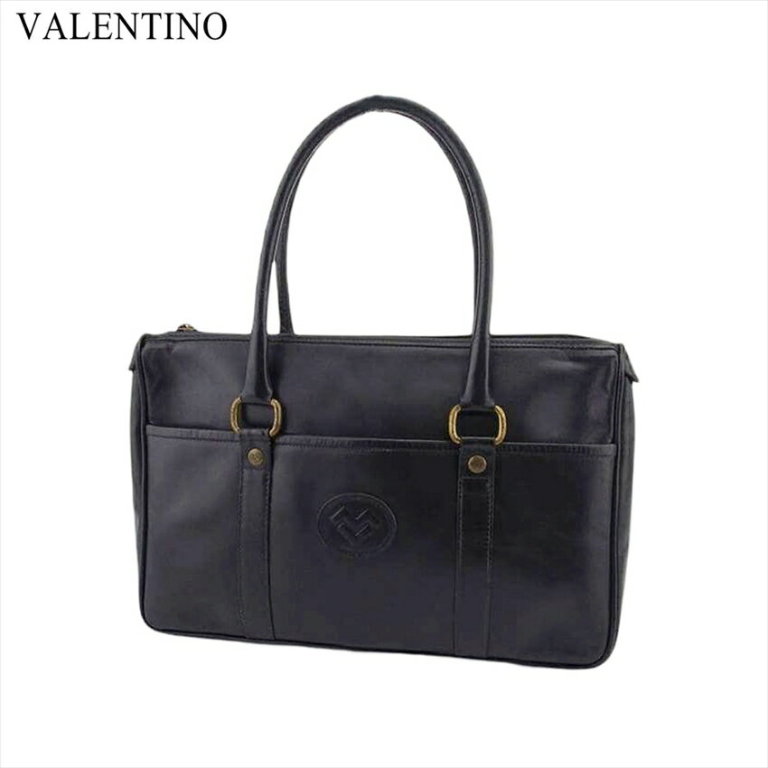 【スプリングセール30％OFF】【中古】 マリオヴァレンティノ トートバッグ ハンドバッグ ブラック レザー MARIO VALENTINO L4036