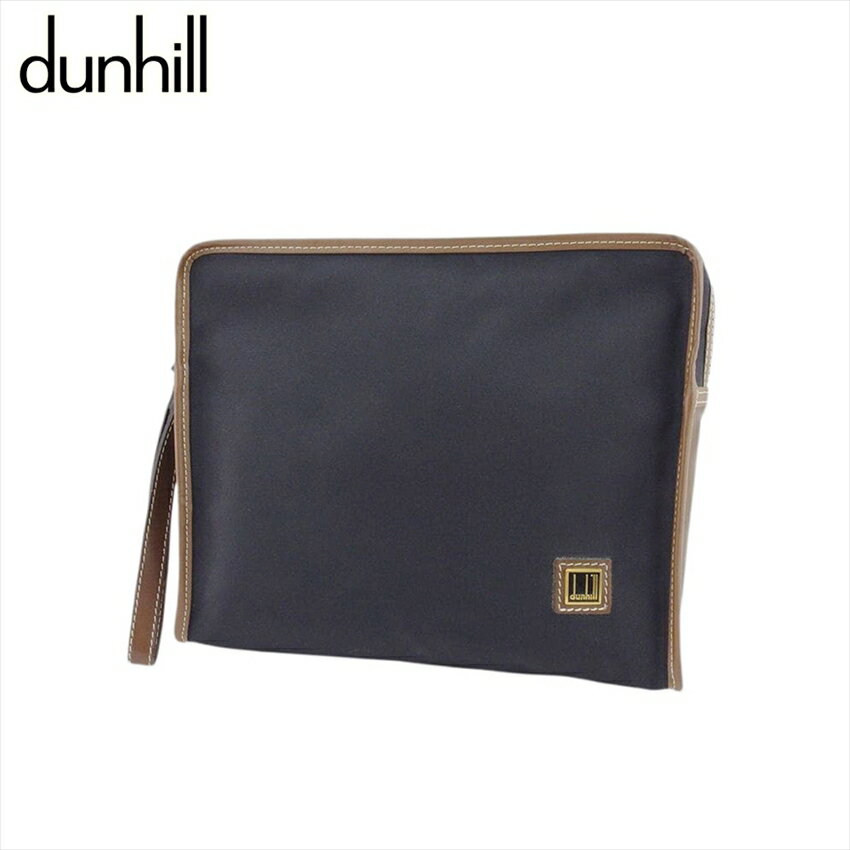 【スプリングセール30％OFF】【中古】 ダンヒル クラッチバッグ セカンドバッグ ブラック×ブラウン dunhill L4060