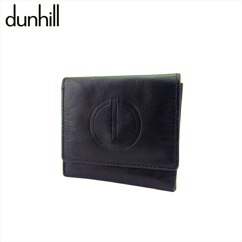 【スプリングセール30％OFF】【中古】 ダンヒル コインケース 小銭入れ ブラック レザー dunhill Q807