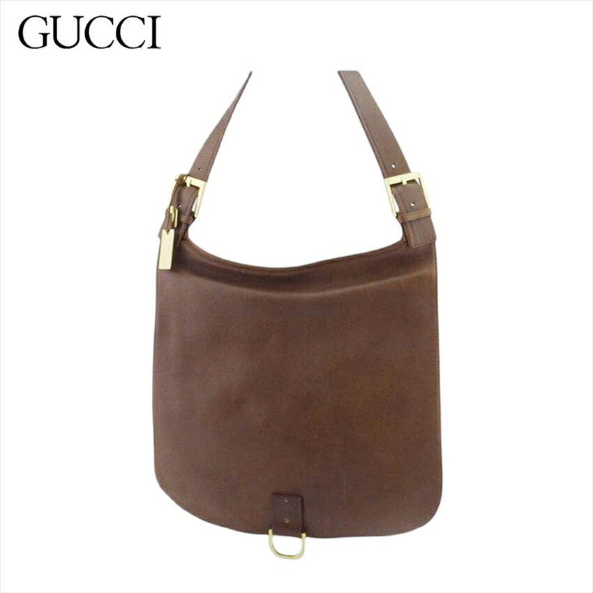 【スプリングセール30％OFF】【中古】 グッチ ショルダーバッグ 斜めがけショルダー ブラウン レザー GUCCI T21369